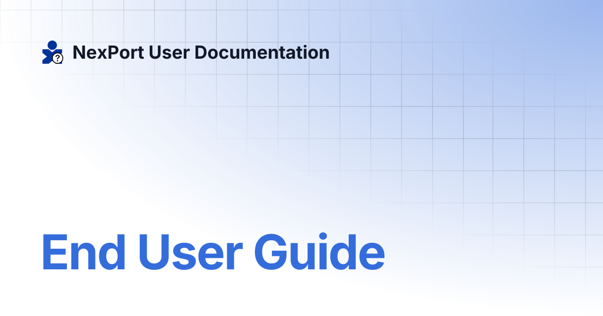 End User Guide | NexPort Marketplace | NexPort User Documentation